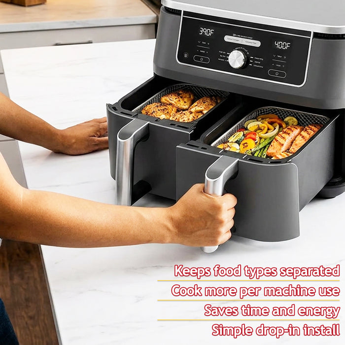 3 Tier Rack Basket Kit for Ninja AF300UK AF400UK AF451UK AF500UK Air Fryer (3 Racks + 12 Silicone Feet)