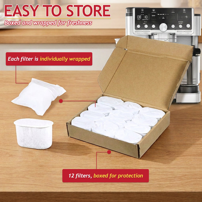 Water Filter Inserts for Ninja Luxe Cafe ES601 ES701 Espresso Coffee Machine XSKFLTRINS6UK (Pack of 12)