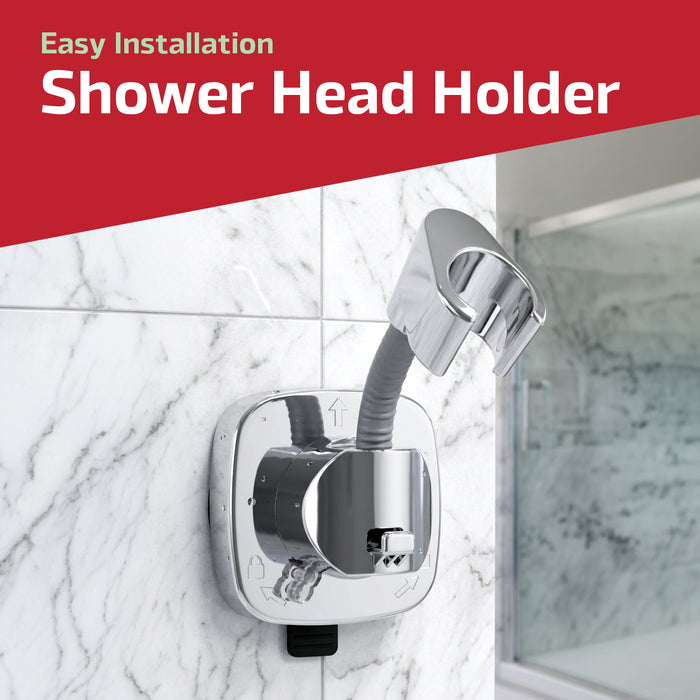 Shower Head Holder with Suction Cup Flexible Position Tool-Free Install Hook
