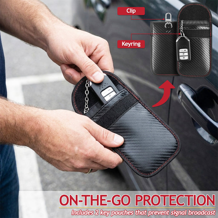 RFID Signal Blocking Anti-Theft Faraday Storage Box Kit (with 2 Car Key Pouches)