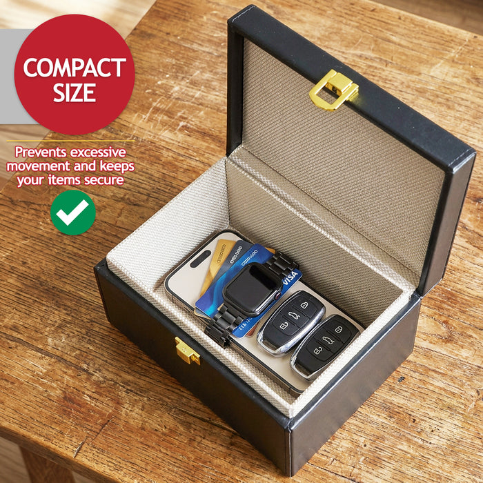 RFID Signal Blocking Anti-Theft Faraday Storage Box Kit (with 2 Car Key Pouches)