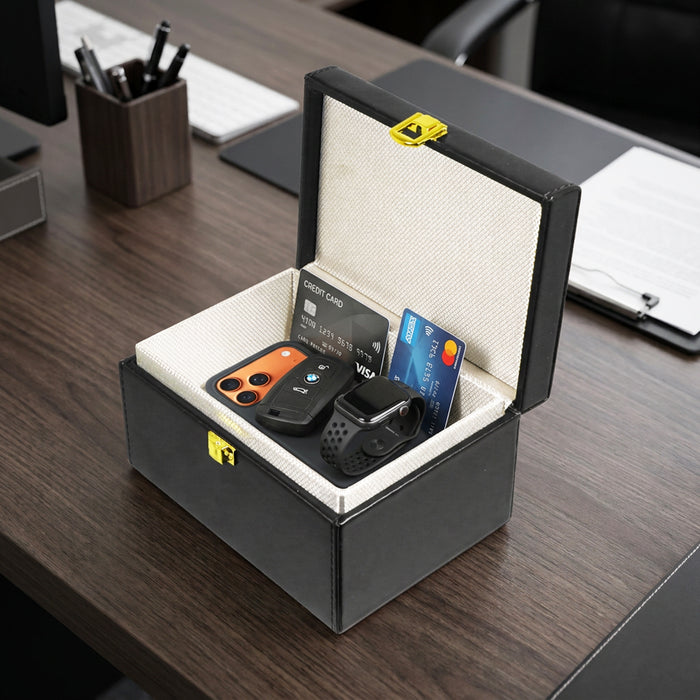 RFID Signal Blocking Anti-Theft Faraday Storage Box Kit (with 2 Car Key Pouches)