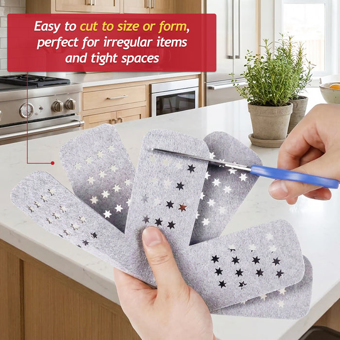 Felt Stacking Protector Divider Liners for Pots Pans Bowls Plates Cookware (Small / Medium / Large, Pack of 12)