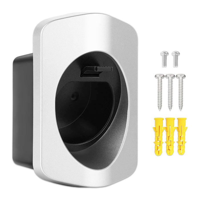 Type 2 EV Charger Holder Wall Mounted Electric Vehicle Car Cable Tidy Dock with Fixings (IEC 62196-2)