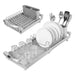 Compact Expandable Stainless Steel Dish Drainer Drying Sink Rack with Adjustable Extendable Length (Grey)