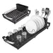 Compact Expandable Stainless Steel Dish Drainer Drying Sink Rack with Adjustable Extendable Length (Black)