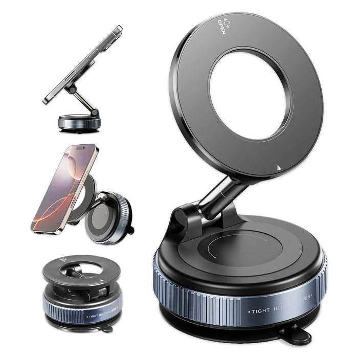 Universal Magnetic Car Phone Holder Adjustable 360° Rotation Foldable Dashboard Windscreen Mount