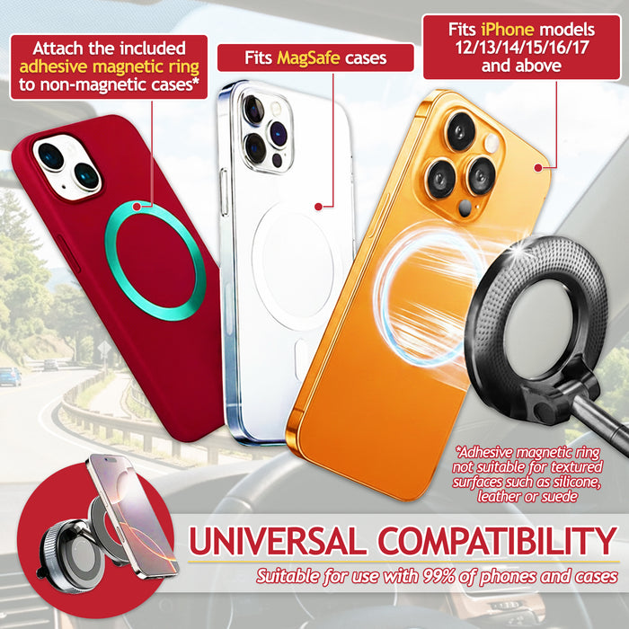 Universal Magnetic Car Phone Holder Adjustable 360° Rotation Foldable Dashboard Windscreen Mount