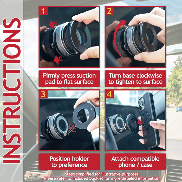 Universal Magnetic Car Phone Holder Adjustable 360° Rotation Foldable Dashboard Windscreen Mount