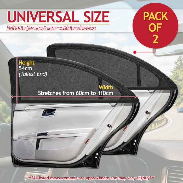 Universal Car Rear Window Shades Sun Glare Protection Back Passenger Seat Privacy Shade (Pack of 2)