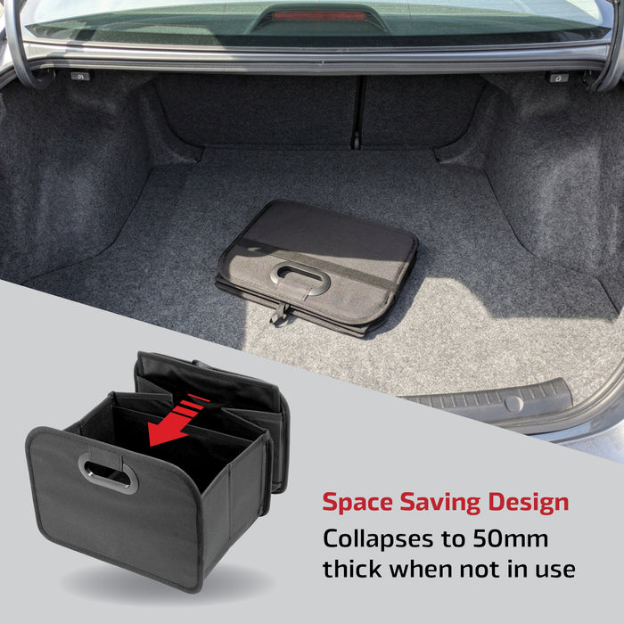 Car Boot Organiser with Mesh Pocket Washable Collapsible Non-slip Storage