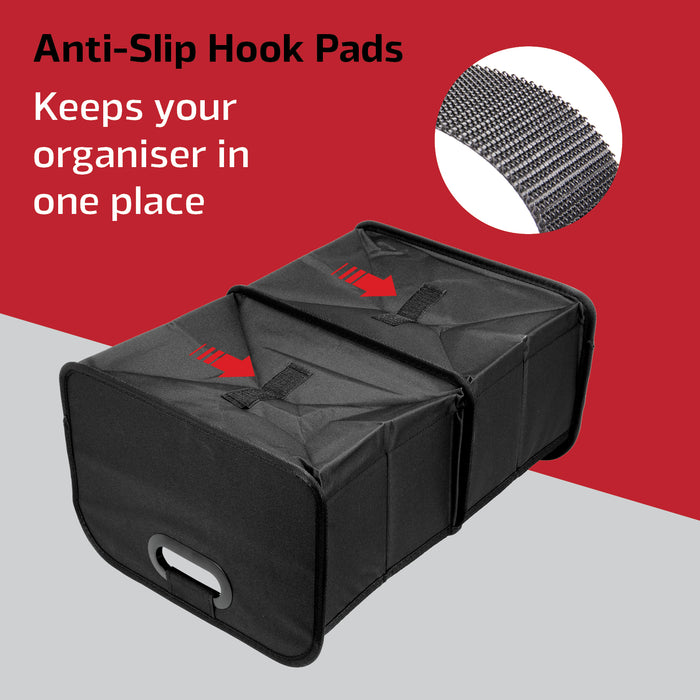 Car Boot Organiser with Mesh Pocket Washable Collapsible Non-slip Storage
