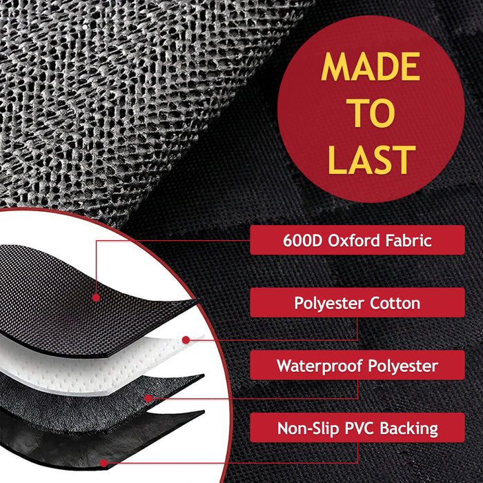 Universal Car Rear Seat Cover Waterproof Interior Upholstery Protector with Dog Collar Strap Restraint