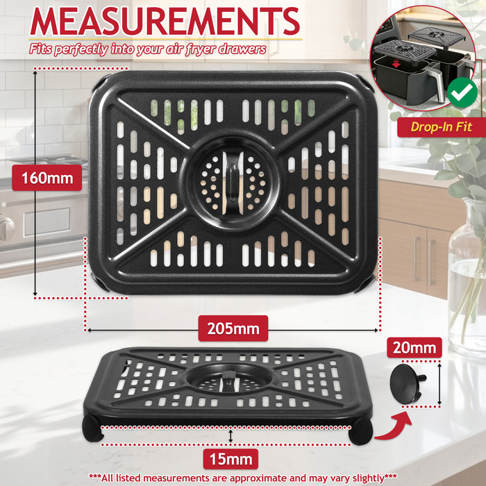 Grill Plate Crisper Trays for Ninja AF400UK DZ400UK DZ401 DZ550 Foodi MAX 9.5L 10QT Air Fryer (Pack of 2)