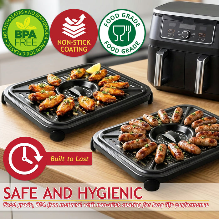 Grill Plate Crisper Trays for Ninja AF400UK DZ400UK DZ401 DZ550 Foodi MAX 9.5L 10QT Air Fryer (Pack of 2)