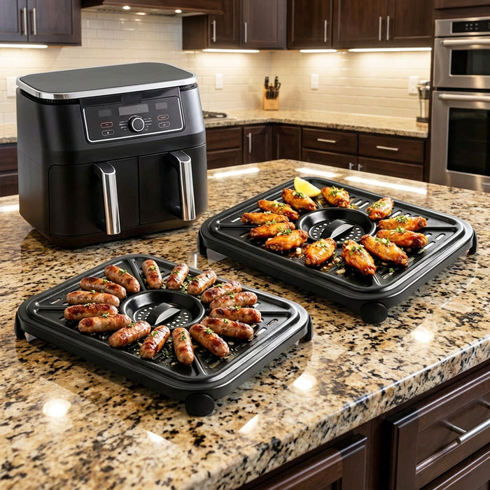 Grill Plate Crisper Trays for Ninja AF400UK DZ400UK DZ401 DZ550 Foodi MAX 9.5L 10QT Air Fryer (Pack of 2)