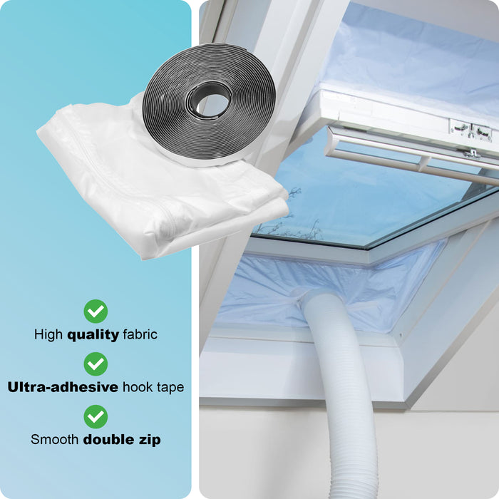 Air Con Window Seal Kit for Velux Air Conditioning Zip Hose Vent 2m AC (2 Pack)