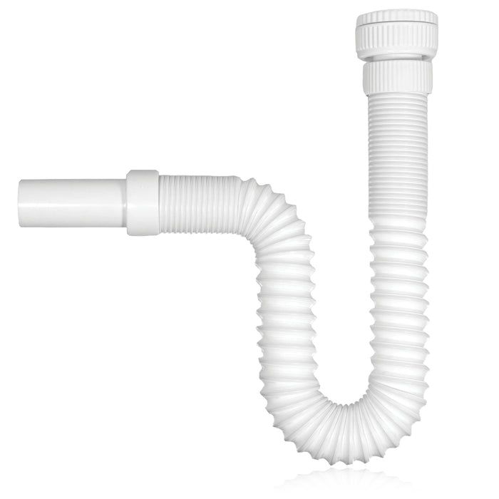 Flexible Waste Trap with Reinforced Steel Wire, White 40-45mm Sink Traps