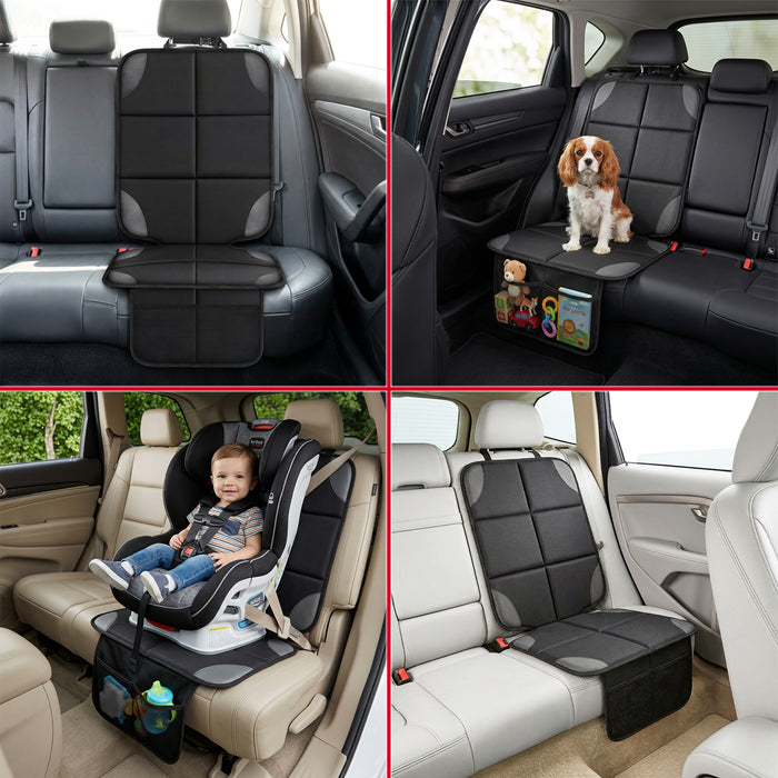 Universal Car Seat Cover Protectors with Storage Pockets for Child Seats Dogs Kids Pets (Pack of 2)