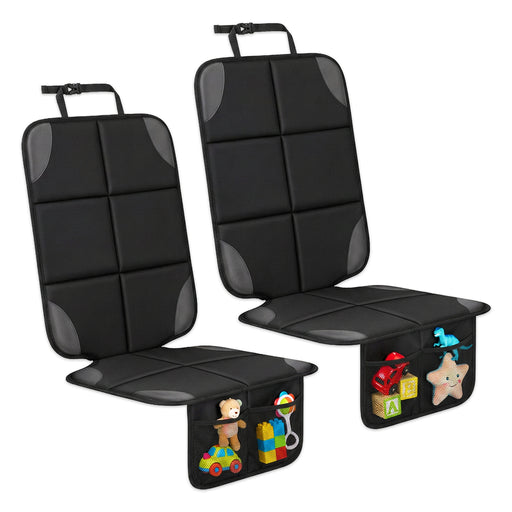 Universal Car Seat Cover Protectors with Storage Pockets for Child Seats Dogs Kids Pets (Pack of 2)