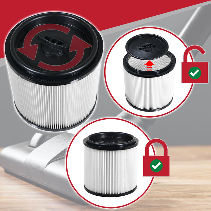 Wet & Dry Cartridge Filter + Foam Sleeve for Titan TTB350 TTB351 TTB671 TTB784 TTB785 Vacuum Cleaner