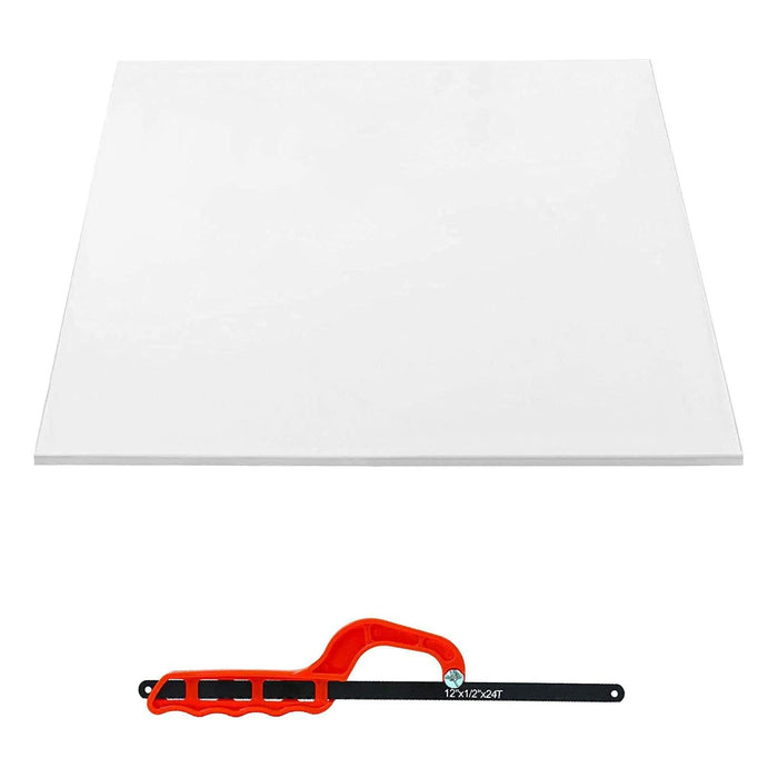 Universal Fridge Shelf Crisper Cover Clear Cut to Size Refrigerator 520mm x 350mm + 12" Trim Saw