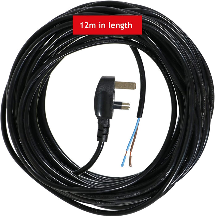 12 Metre Cable & Lead Plug + 2 Core Pin Coupler Connector Socket for Power Tools Drill Saw Jigsaw Planer Router Sander 12m