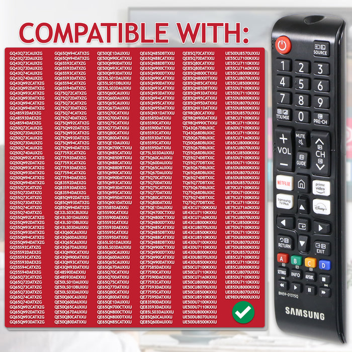 Samsung Smart TV Remote Control BN59-01315Q GQ QE UE Series 1080p 4K QLED UHD Television Controller