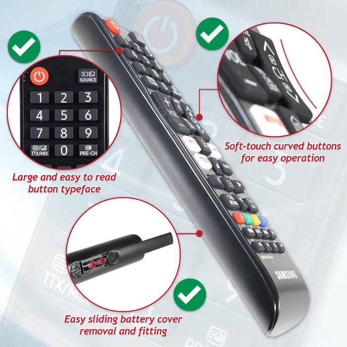 Samsung Smart TV Remote Control BN59-01315Q GQ QE UE Series 1080p 4K QLED UHD Television Controller