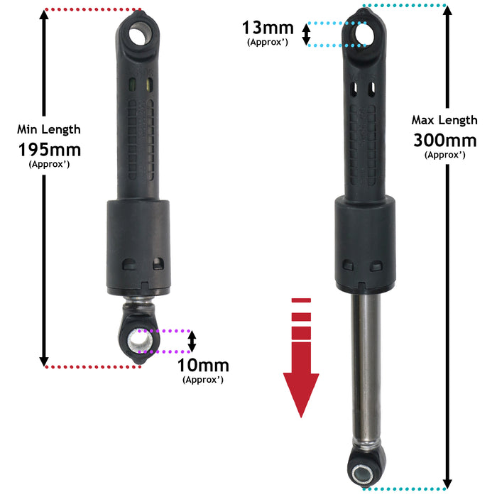 Shock Absorber Suspension Leg for Samsung Washing Machines WD1 WD9 WW10 WW11 WW12 WW70 WW80 WW90 Anti‑Vibration Damper Rod