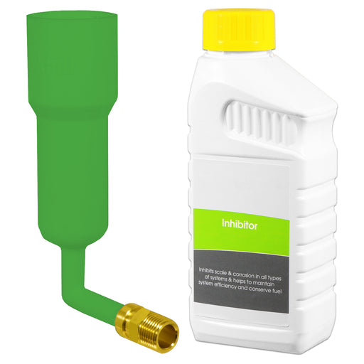 Central Heating Inhibitor Concentrate Anti Corrosion Liquid (500ml Bottle) + Radiator Dosing Funnel Tool
