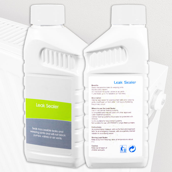 Central Heating Leak Sealer Concentrate Boiler Pipe Seal Liquid (500ml Bottle) + Radiator Dosing Funnel Tool
