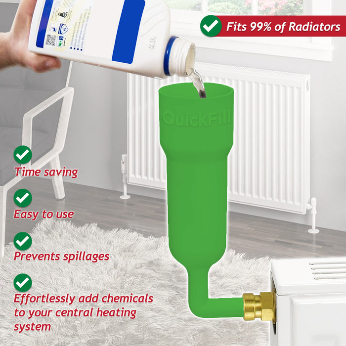 Central Heating Inhibitor Concentrate Anti Corrosion Liquid (500ml Bottle) + Radiator Dosing Funnel Tool