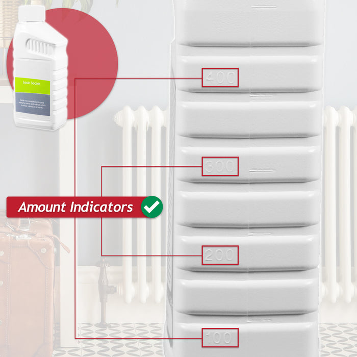 Central Heating Leak Sealer Concentrate Liquid (500ml Bottle) + Radiator Dosing Funnel Tool + Draining Tub