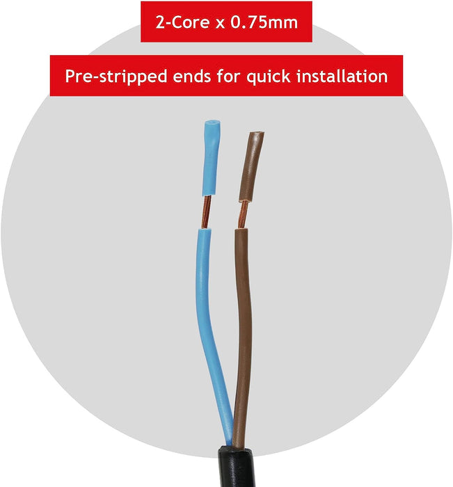 12 Metre Cable & Lead Plug + 2 Core Pin Coupler Connector Socket for Power Tools Drill Saw Jigsaw Planer Router Sander 12m