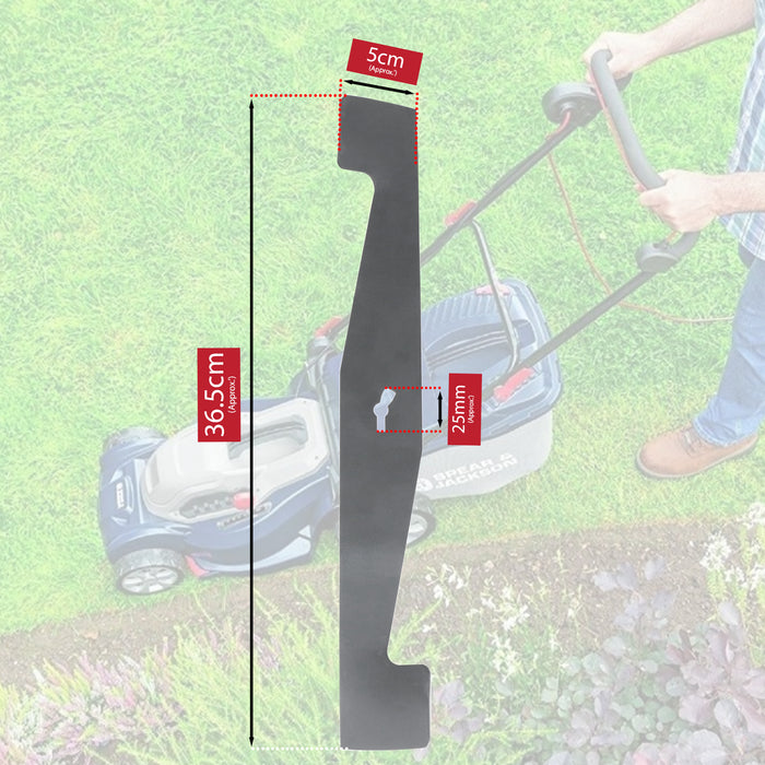 Rotary Blade for Spear & Jackson S1637ER S1637ER2 37cm Lawnmower Cutter 1488214 + Sharpener