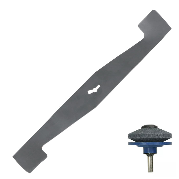 Rotary Blade for Spear & Jackson S1637ER S1637ER2 37cm Lawnmower Cutter 1488214 + Sharpener