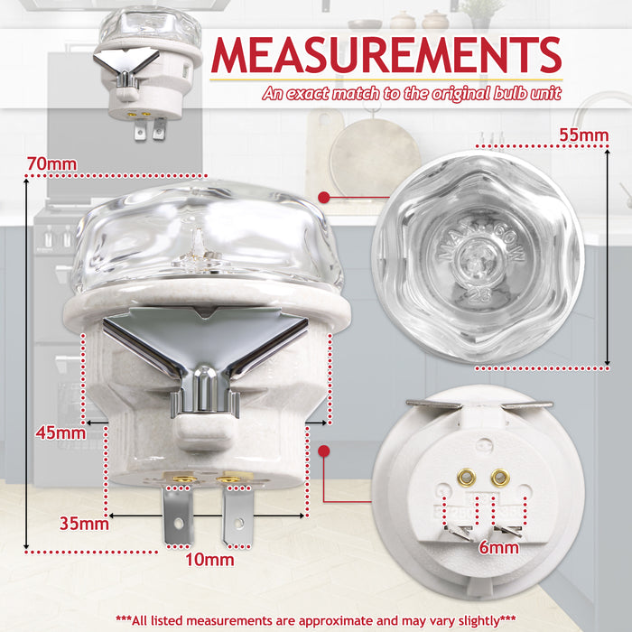 Light Bulb Lamp Assembly for Burco 444443588 444443589 444443594 Oven Cookers (40W, G9, Halogen, 230V)