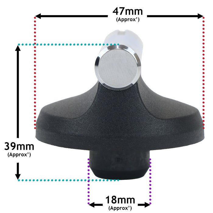 Control Knob For Belling Cooker Fits Stoves Oven Hob 083576300 (Black/Chrome)