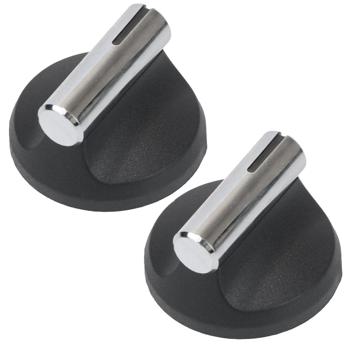Control Knobs For Belling Cooker Fits Stoves Oven Hob 083576300 (Pack of 2, Black/Chrome)