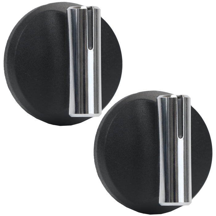 Control Knobs For Belling Cooker Fits Stoves Oven Hob 083576300 (Pack of 2, Black/Chrome)