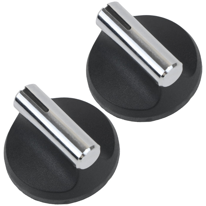 Control Knobs For Belling Cooker Fits Stoves Oven Hob 083576300 (Pack of 2, Black/Chrome)