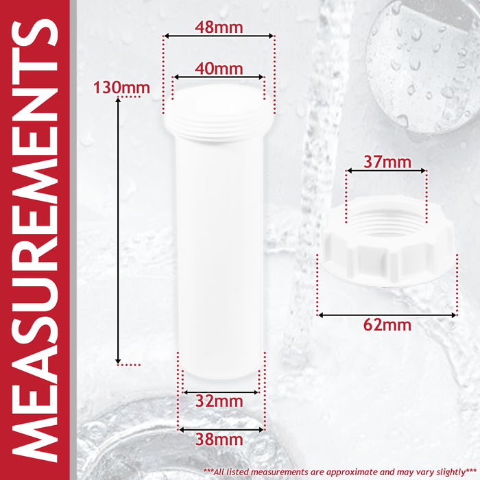 40mm Trap Height Adjuster 1.5" Plumbing Basin Sink Waste Water Fitting Kit