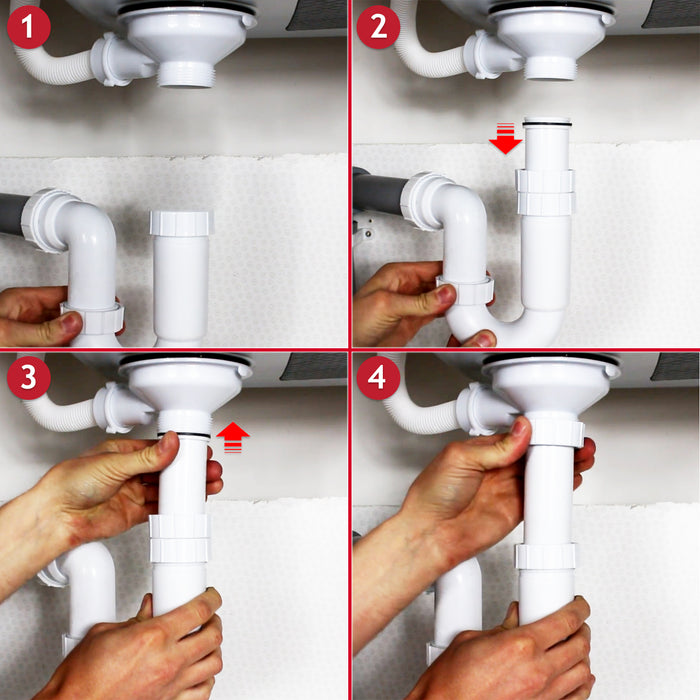 40mm Trap Height Adjuster 1.5" Plumbing Basin Sink Waste Water Fitting Kit