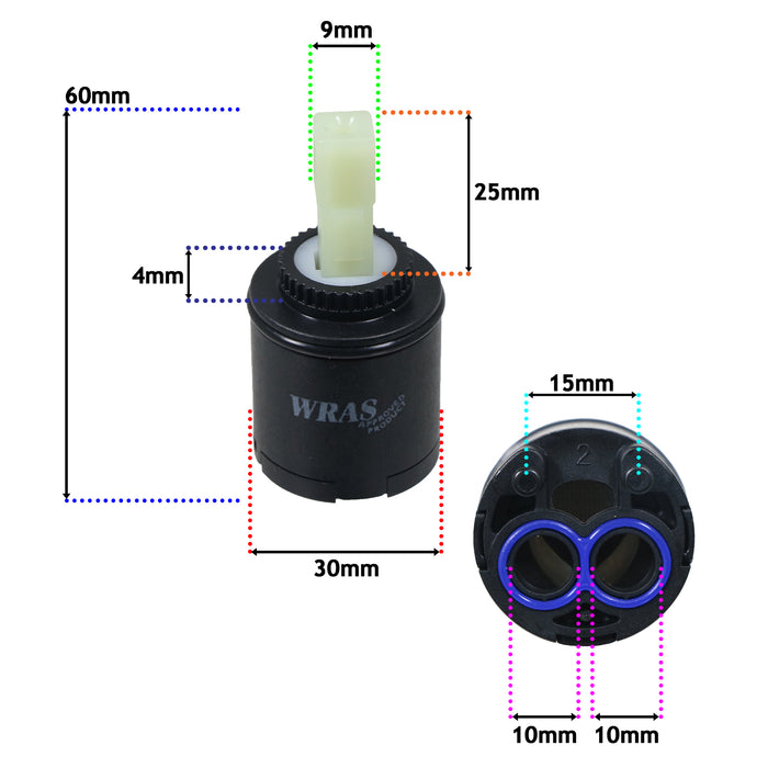 Mixer Tap Cartridge 30mm Single Monobloc Sink Basin Bath Hot Cold Water Valve