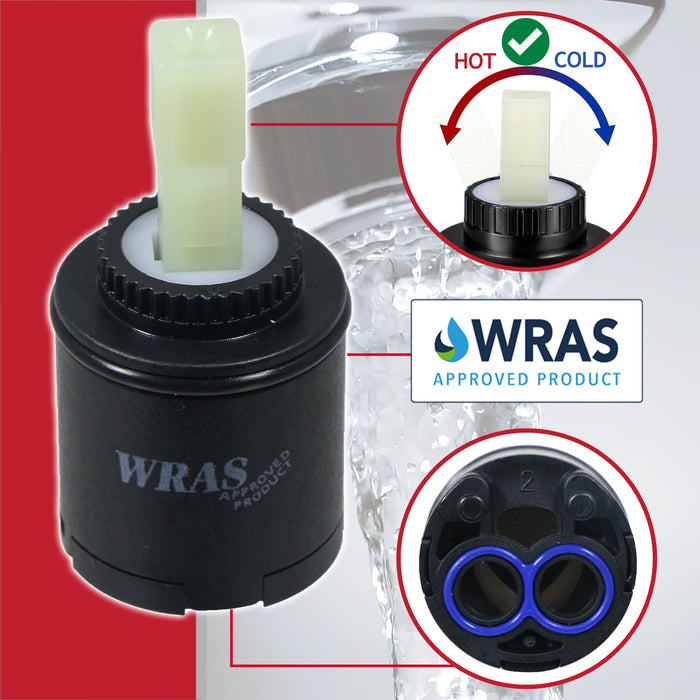 Mixer Tap Cartridge 30mm Single Monobloc Sink Basin Bath Hot Cold Water Valve