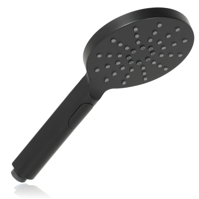 Shower Head Round Matt Black 1/2inch 3 Mode Spray Large Showerhead
