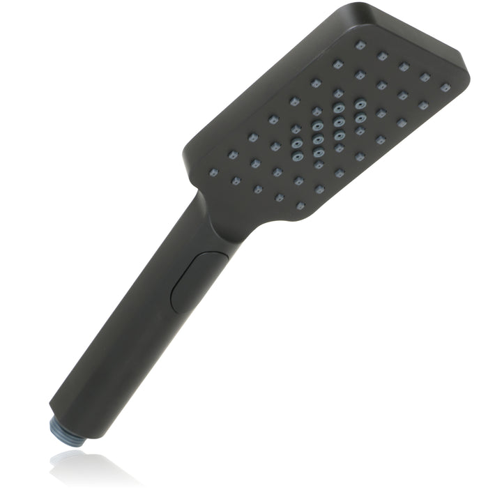 Shower Head Rectangular Matt Black 1/2inch 3 Mode Spray Large Showerhead