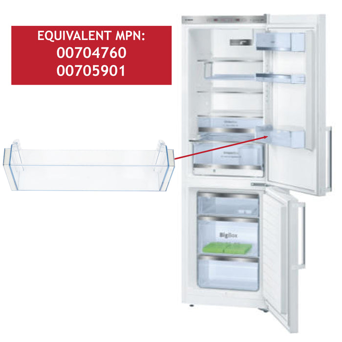 Lower Door Shelf for Bosch Fridge Bottle Rack Tray 00704760 KCE KDE KGE KGF KGN