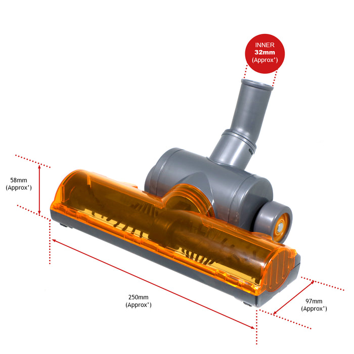 Turbine Head compatible with DYSON DC18 DC21 Vacuum Carpet Floor Tool Wheeled Turbo Brush 32mm